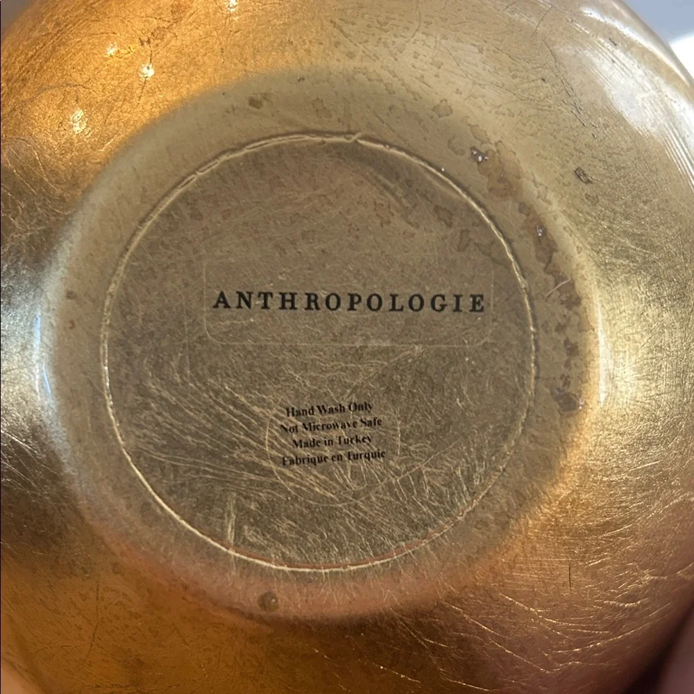 Anthropologie Gold Decorative Glass Bowl. Reign nut bowl-out of stock online - Picture 5 of 5